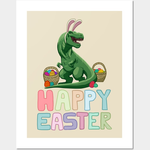 Easter Dinosaur Wall Art by MudmanMuda